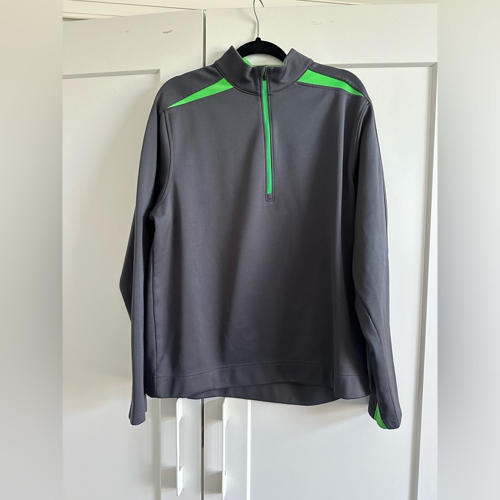 Walter Hagan Essentials golf Performance Jacket Gray and Green with High Collar